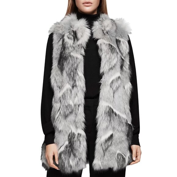 Reiss Krista Long-Line Faux-Fur Gilet Vest - Picture 6 of 8